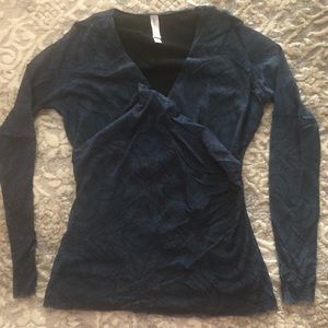 Faux wrap, mesh overlay top